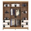 Ver imagem 3 de Guarda Roupa Casal Roma 4 Portas com Espelho Amendola Off White - Demobile