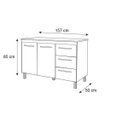 Ver imagem 2 de Balcão Pia Camile 120cm 2 Portas 3 Gavetas Bco/pto - Moblis