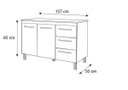 Ver imagem 2 de Balcão Pia Camile 120cm 2 Portas 3 Gavetas Bco/pto - Moblis