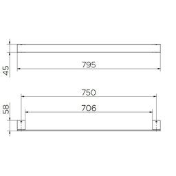 Porta Toalha de Banho 70cm Minima Cromado Docol - 2