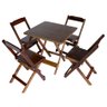 Conjunto 4 Cadeiras e 1 Mesa Dobrável 70 X 70 - com Pintura Café - 1