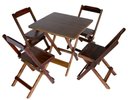 Ver imagem 1 de Conjunto 4 Cadeiras e 1 Mesa Dobrável 70 X 70 - com Pintura Café