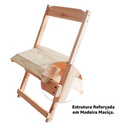 Conjunto 4 Cadeiras e 1 Mesa Dobrável 60 x 60 - sem Pintura - 5