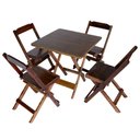 Ver imagem 1 de Conjunto 4 Cadeiras e 1 Mesa Dobrável 60 x 60 - com Pintura Café