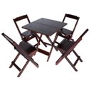 Ver imagem 1 de Conjunto 4 Cadeiras e 1 Mesa Dobrável 60 x 60 - com Pintura Imbuia