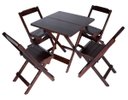 Ver imagem 1 de Conjunto 4 Cadeiras e 1 Mesa Dobrável 60 x 60 - com Pintura Imbuia