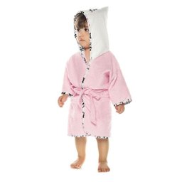 Roupão Felpudo Baby com Capuz Panda - Pp(6 Meses a 2 Anos) - Rosa - 2