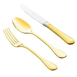 Faqueiro em inox pvd dourado 101 peças Avalon Wolff 71202 - 1