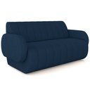 Ver imagem 1 de Sofá 2 Lugares Sala Living Orgânico 148cm Fávara K01 Veludo Azul Marinho - Lyam Decor