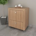 Ver imagem 1 de Gaveteiro com Rodízios P/ Pasta Suspensa Branco Tecnomobili Me4112 Cor: Amêndoa