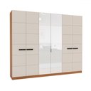 Ver imagem 2 de Guarda-roupa Casal Lisboa 6 Portas 4 Gavetas com Espelho Freijó/creme - Politorno