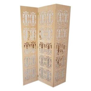 Biombo 3 Folhas 129x180cm Mdf Modelo 2 Cru Vazado