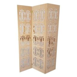 Biombo 3 Folhas 129X180cm Mdf Modelo 2 Cru Vazado - 1