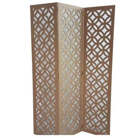 Biombo 3 Folhas 129X180cm Mdf Modelo 8 Cru Vazado
