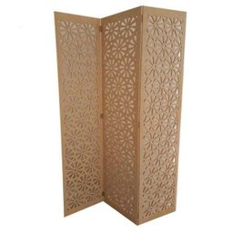 Biombo 3 Folhas 129X180cm Mdf Modelo 12 Cru Vazado - 1