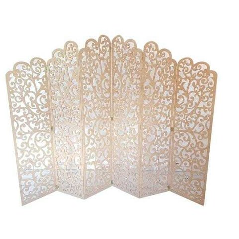 Biombo 6 Folhas 258X180cm Mdf Modelo 21 Cru Vazado