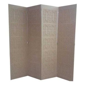 Biombo 4 Folhas 172x180cm MDF Modelo 2 Gravado Cru