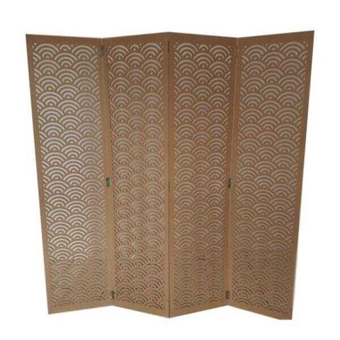 Biombo 4 Folhas 172x180cm MDF Modelo 16 Cru Vazado