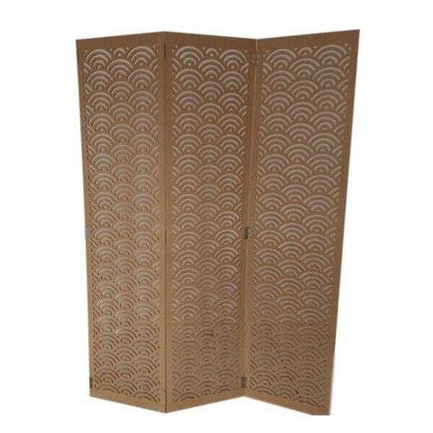 Biombo 3 Folhas 129x180cm MDF Modelo 16 Cru Vazado