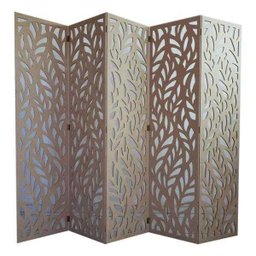 Biombo 5 Folhas 215x180cm MDF Modelo 27 Cru Vazado - 1