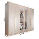 Ver imagem 5 de Guarda-roupa Casal Madalena 6 Portas 4 Gavetas 100% Mdf com Espelho - Panorama Móveis