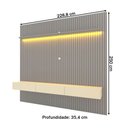 Ver imagem 3 de Painel para TV até 85 Polegadas Sole 3 Gavetas Ripado 100% MDF Cinza/Off White - Pnr Móveis