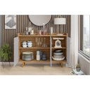 Ver imagem 4 de Aparador Buffet Retrô Quartzo 3 Portas e Prateleira Ajustável Móveis Bechara Cinamomo/off White