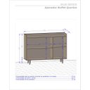 Ver imagem 6 de Aparador Buffet Retrô Quartzo 3 Portas e Prateleira Ajustável Móveis Bechara Cinamomo/off White