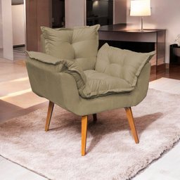 Poltrona Decorativa Reforçada para Sala Alice para Recepção Manicure Escritório Suede - 1