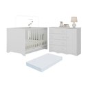 Ver imagem 1 de Berço Americano 3 em 1 com Colchão Incluso e Cômoda 1 Porta 4 Gavetas Realeza Multimóveis Mp4697