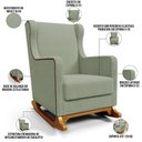 Ver imagem 7 de Poltrona de Amamentação com Balanço Mavie L02 Bouclê Oliva - Lyam Decor