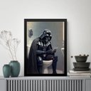 Ver imagem 1 de Quadro Banheiro Darth no Vaso Sanitário 24x18cm:moldura Branca