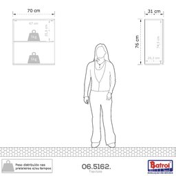 Armário de Cozinha e Lavanderia com 2 Portas Duplo Aéreo Módulo Suspenso Top Class Batrol Branco - 5