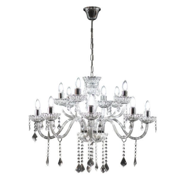 Lustre Candelabro Cristal 12 Braços Nice Startec