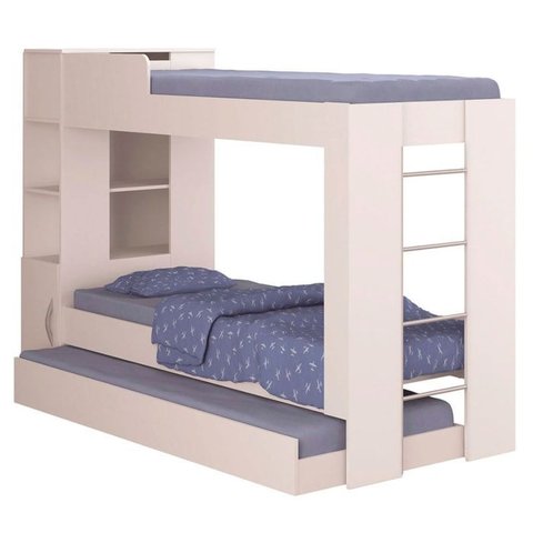 Treliche Solteiro Cabeceira Bau 1 Porta 225x87 Cm15 Branco Dtall
