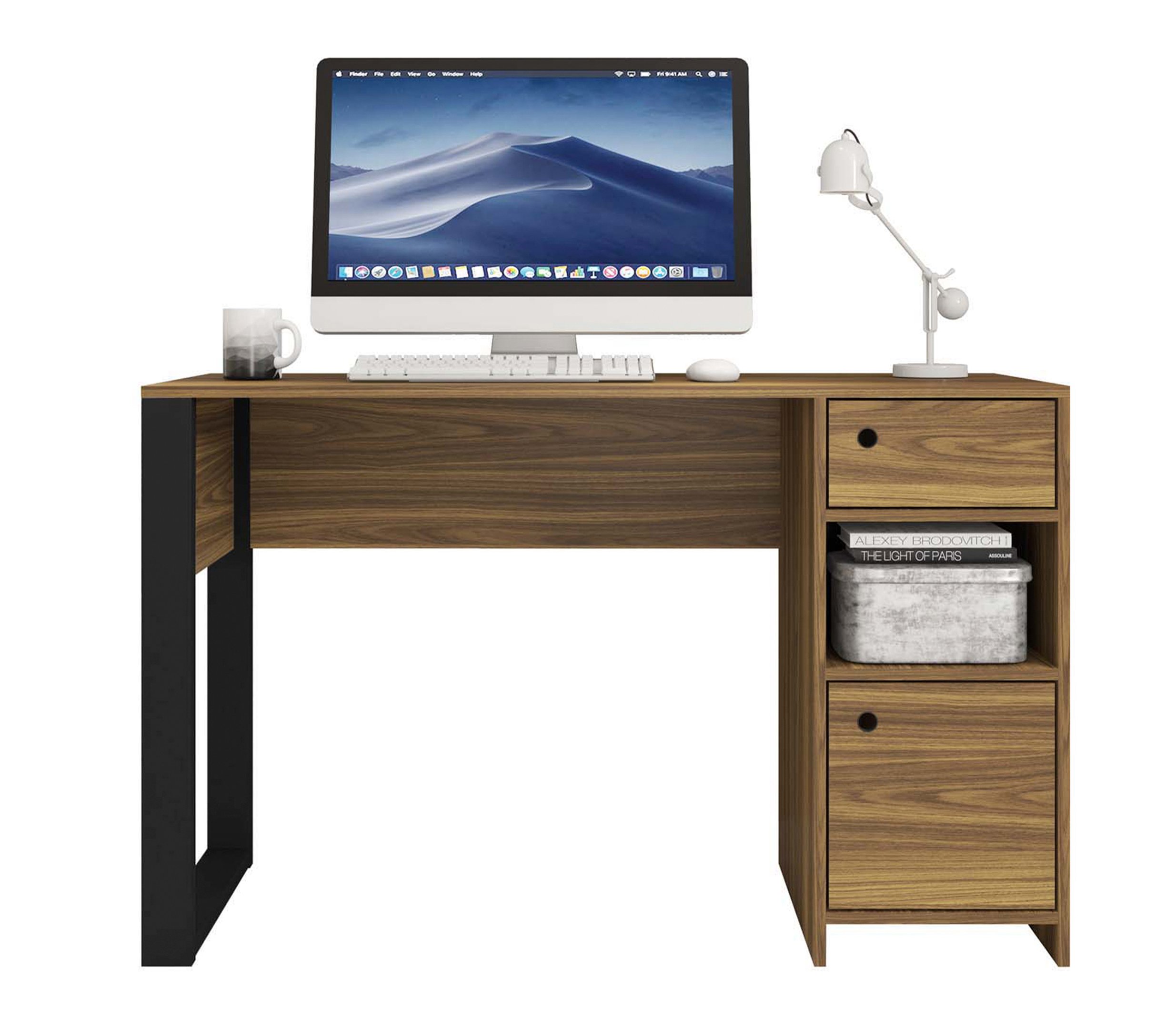 Mesa Escrivaninha Home Office Sky Notebook Quarto Sala e Escritorio Trabalho Premium Estilo Cor Mel - 3