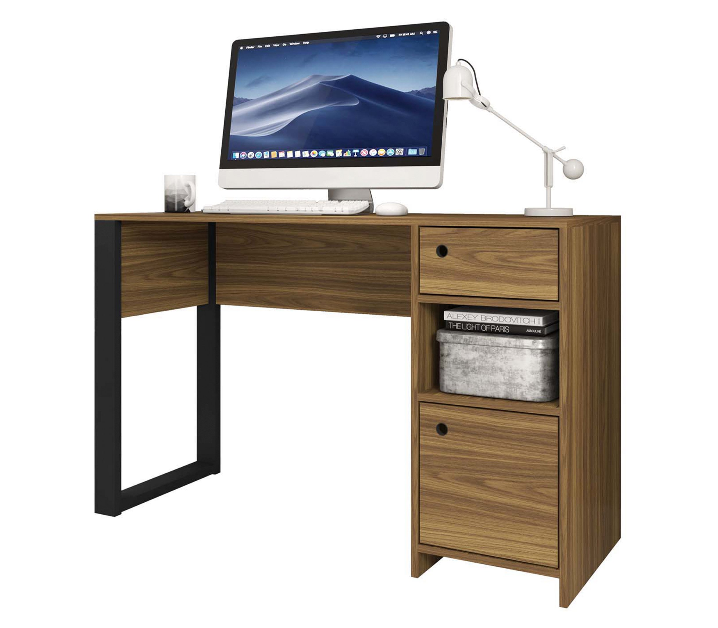 Mesa Escrivaninha Home Office Sky Notebook Quarto Sala e Escritorio Trabalho Premium Estilo Cor Mel