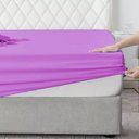 Ver imagem 2 de Jogo de Lençol Casal Padrão Liso Bianca 03 Peças Tecido Microfibra - Lilás