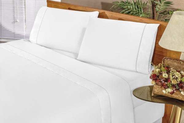 Jogo de Cama Elegance Casal 4 Peças Branco