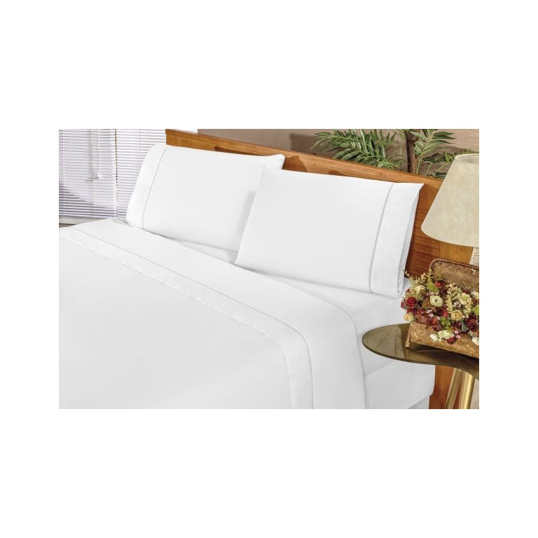 Jogo de Cama Elegance Casal 4 Peças Branco