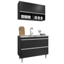 Ver imagem 1 de Armário de Cozinha com Nichos Cp01 com Pia 100cm M24 Preto - Mpozenato
