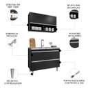 Ver imagem 4 de Armário de Cozinha com Nichos Cp01 com Pia 100cm M24 Preto - Mpozenato