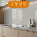 Ver imagem 5 de Placa Efeito Mármore Adesiva Flexível Paredes Spezia Bianco Brilho 60x300cm