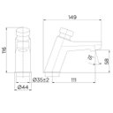 Ver imagem 2 de Torneira de Mesa Pressmatic Join com Regulador de Tempo Bacteria-free - Docol