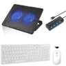 Teclado, Mouse, Suporte Cooler 2x Hub Notebook Acer - Branco - 1