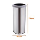 Ver imagem 2 de Lixeira Grande Inox Aro Esmaltado 50 Litros Cesto De Lixo - Cinza