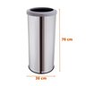 Lixeira Grande Inox Aro Esmaltado 50 Litros Cesto De Lixo - Cinza - 2