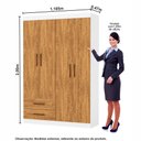Ver imagem 4 de Guarda Roupa Casal Lu 4 Portas 2 Gavetas Carioca Móveis