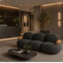 Ver imagem 1 de Sofá Leaf 250 cm 3 Lugares Orgânico Luxo Sala de Estar:Bouclê Cinza Grafite