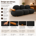 Ver imagem 7 de Sofá Leaf 250 cm 3 Lugares Orgânico Luxo Sala de Estar:Bouclê Cinza Grafite